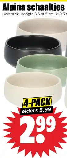 Dirk Alpina schaaltjes aanbieding