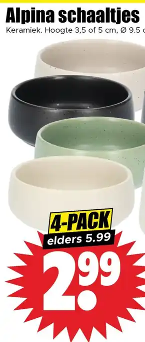 Dirk Alpina schaaltjes aanbieding