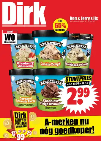Dirk Ben & Jerry's ijs aanbieding