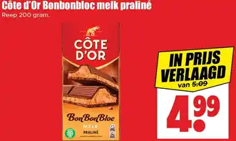Dirk Côte d'Or Bonbonbloc melk praliné aanbieding