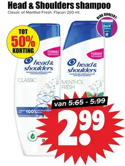 Dirk Head & Shoulders shampoo aanbieding