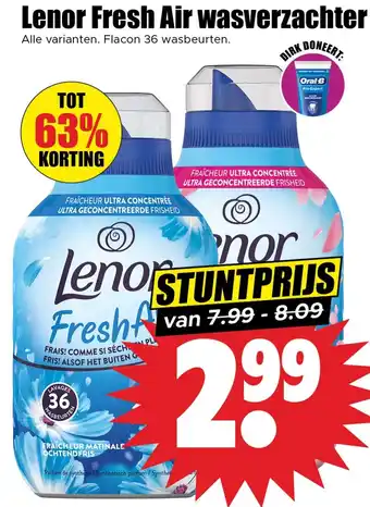 Dirk Lenor Fresh Air wasverzachter aanbieding