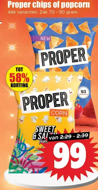 Dirk Proper chips of popcorn aanbieding