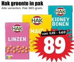 Dirk Hak groente in pak aanbieding