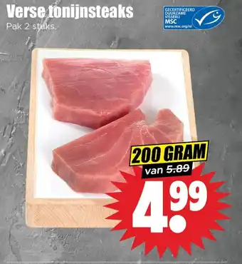 Dirk Verse tonijnsteaks aanbieding