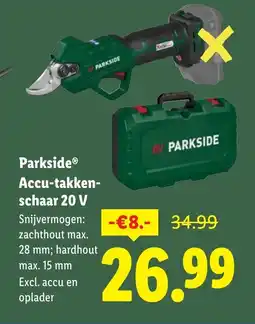Lidl Parkside Accu takken schaar 20 V aanbieding