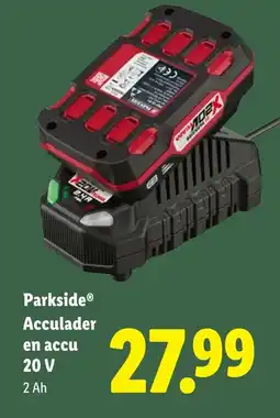 Lidl Parkside Acculader en accu V aanbieding