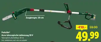 Lidl Parkside Accu telescopische takkenzaag 20 V aanbieding