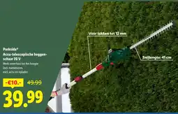 Lidl Parkside Accu telescopische heggen schaar 20 V aanbieding