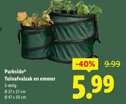 Lidl Parkside Tuinafvalzak en emmer aanbieding