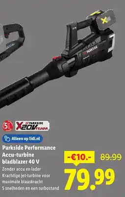 Lidl Parkside Performance Accu turbine bladblazer 40 V aanbieding