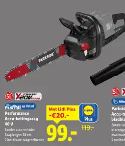 Lidl Parkside Performance Accu kettingzaag 40 V aanbieding