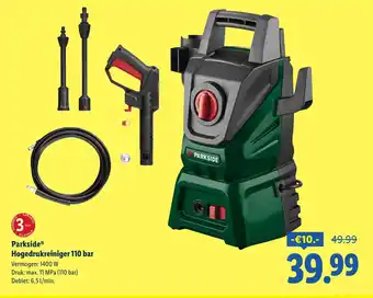 Lidl Parkside Hogedrukreiniger 110 bar aanbieding