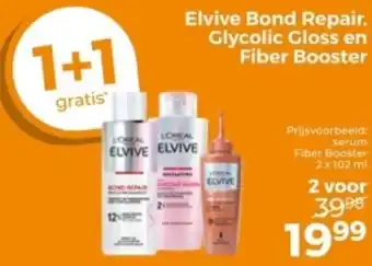 Trekpleister Elvive Bond Repair, Glycolic Gloss en Fiber Booster aanbieding