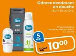 Trekpleister Odorex deodorant en douche aanbieding