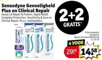 Kruidvat Sensodyne Gevoeligheid Plus en Clinical Repair aanbieding
