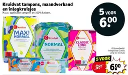 Kruidvat Kruidvat Tampons, Maandverband en Inlegkruisjes aanbieding