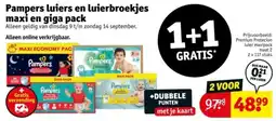Kruidvat Pampers luiers en luierbroekjes maxi en giga pack aanbieding