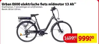 Kruidvat Urban E600 elektrische fiets midmotor 13 Ah aanbieding