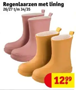 Kruidvat Regenlaarzen met lining aanbieding