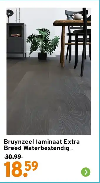 GAMMA Bruynzeel laminaat Extra Breed Waterbestendig zogenaamd zwart aanbieding