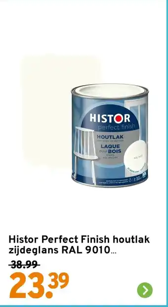 GAMMA Histor Perfect Finish houtlak zijdeglans RAL 9010 gebroken wit aanbieding