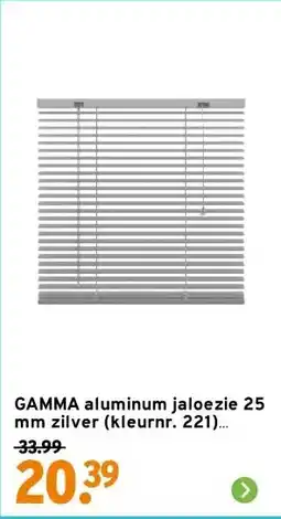 GAMMA GAMMA aluminum jaloezie 25 mm zilver (kleurnr. 221) 60x180 cm (bxh) aanbieding