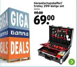 GAMMA Gereedschapskoffer / trolley 299-delige set aanbieding