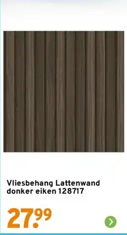 GAMMA Vliesbehang Lattenwand donker eiken 128717 aanbieding