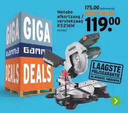 GAMMA Metabo afkortzaag / verstekzaag KS216M aanbieding