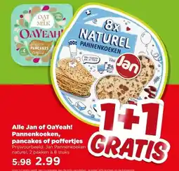 PLUS Alle Jan of OaYeah! Pannenkoeken, pancakes of poffertjes aanbieding