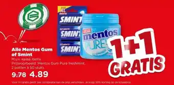 PLUS Alle Mentos Gum of Smint aanbieding