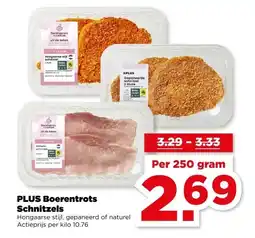 PLUS PLUS Boerentrots Schnitzels aanbieding
