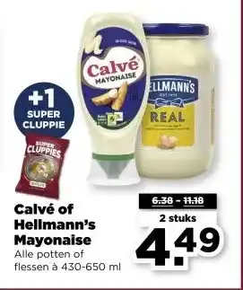 PLUS Calvé of Hellmann's Mayonaise aanbieding