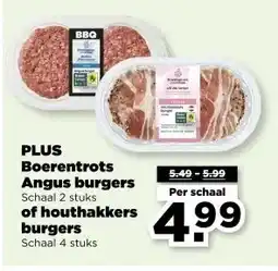 PLUS PLUS Boerentrots Angus burgers of houthakkers burgers aanbieding