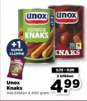 PLUS Unox Knaks aanbieding