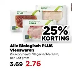 PLUS Alle Biologisch PLUS Vleeswaren aanbieding