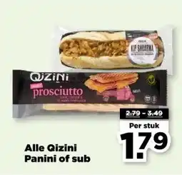 PLUS Alle Qizini Panini of sub aanbieding