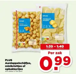 PLUS PLUS Aardappelschijfjes, minikrieltjes of opbakkertjes aanbieding