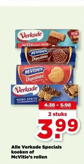 PLUS Alle Verkade Specials koeken of McVitie's rollen aanbieding