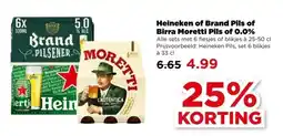 PLUS Heineken of Brand Pils of Birra Moretti Pils of 0.0% aanbieding