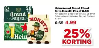 PLUS Heineken of Brand Pils of Birra Moretti Pils of 0.0% aanbieding