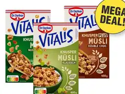 Budget Food Vitalis Muesli Krokante Muesli, Notenmix of Double Choco aanbieding