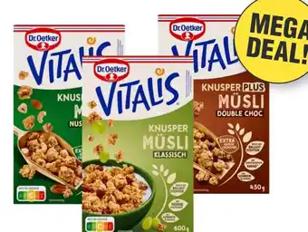 Budget Food Vitalis Muesli Krokante Muesli, Notenmix of Double Choco aanbieding