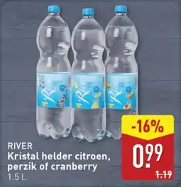 ALDI River Kristal helder citroen, perzik of cranberry aanbieding
