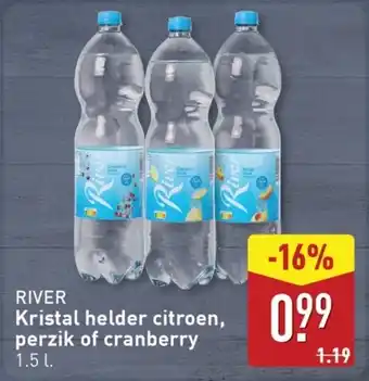 ALDI River Kristal helder citroen, perzik of cranberry aanbieding