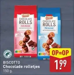ALDI Biscotto Chocolade rolletjes aanbieding