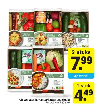 Albert Heijn Alle AH Maaltijdverspakketten ongekoeld aanbieding