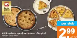 Albert Heijn AH Roomboter appeltaart naturel of tropical aanbieding