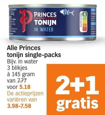 Albert Heijn Alle Princes tonijn single-packs aanbieding